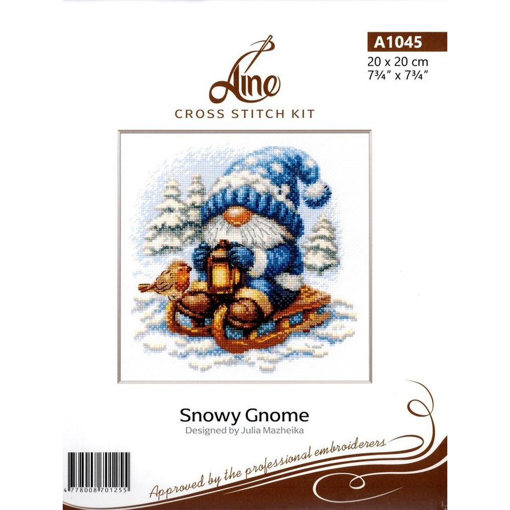 Aine A1045  Kit point de croix  contenu du kit  Snowy Gnome