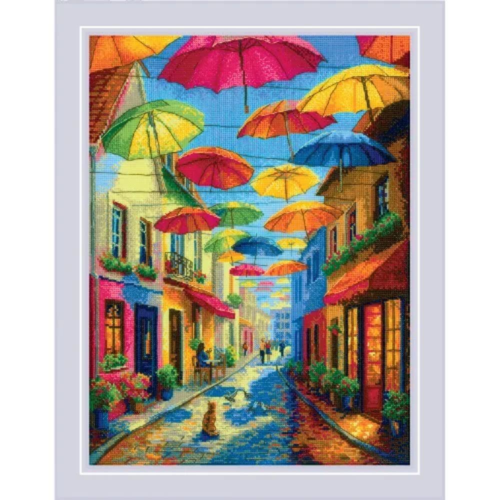 Riolis 2335  Kit point de croix compté  Parapluies colorés