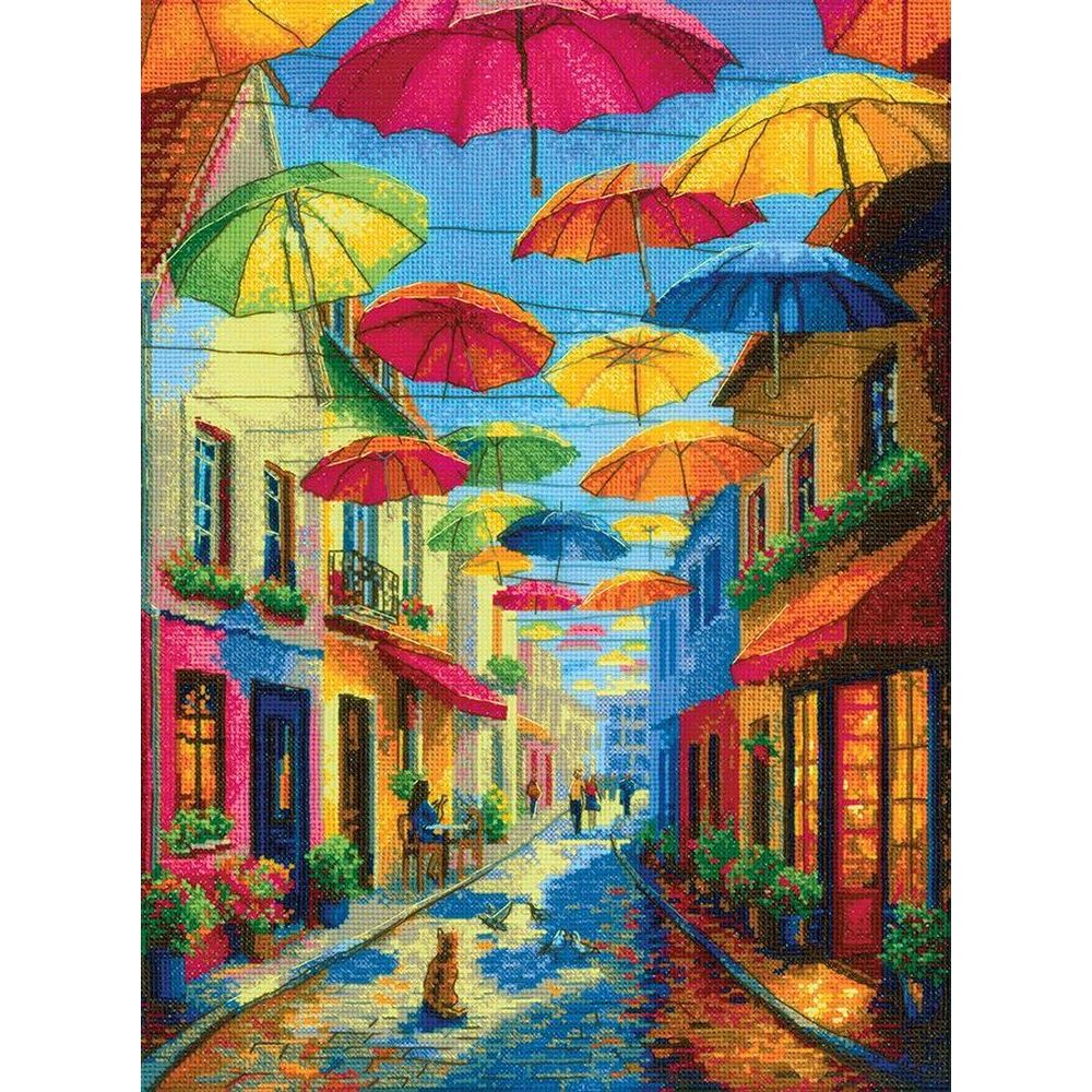 Riolis 2335  Kit point de croix  Parapluies colorés