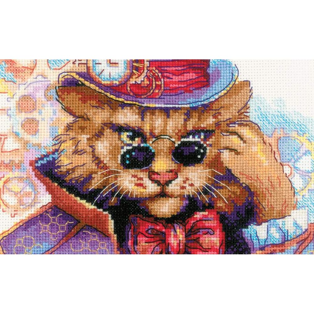 Riolis 2278  kit point de croix détaillé  Chat Steampunk