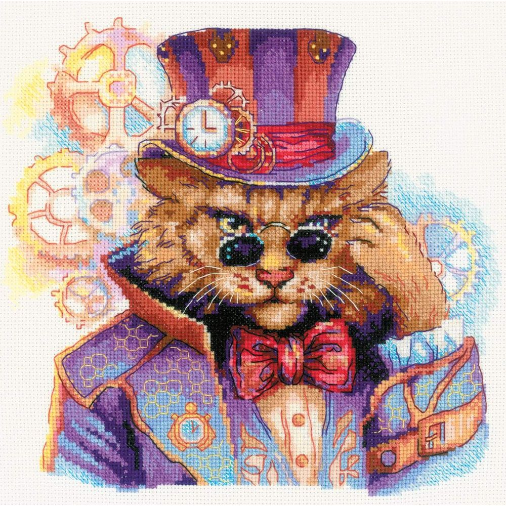 Riolis 2278  kit point de croix  Chat Steampunk