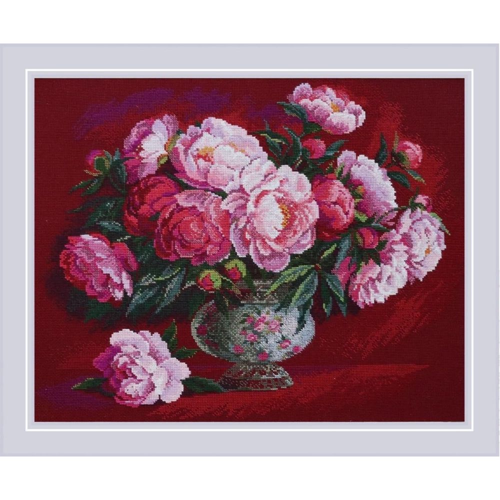 Riolis 2345  kit point de croix compté  Pivoines luxueuses