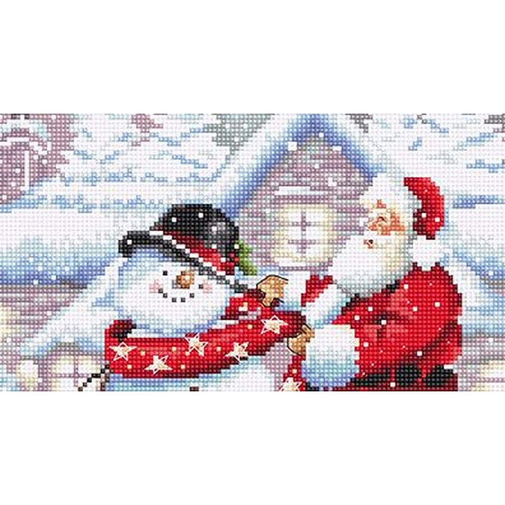 Letistitch 8015  kit point de croix compté  Bonhomme de neige  pére Noël