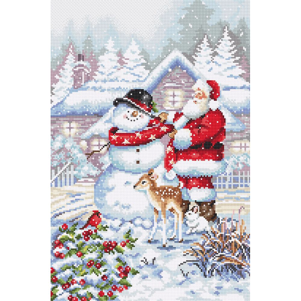Letistitch 8015  kit point de croix  Bonhomme de neige  pére Noël