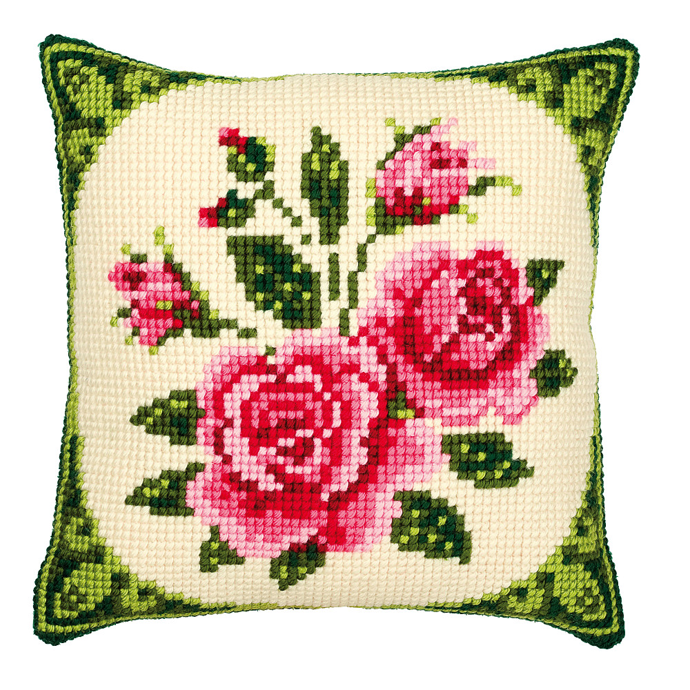 Coussin point de croix Bouquet de Roses Vervaco PN0008521 Coussins par marques/Vervaco