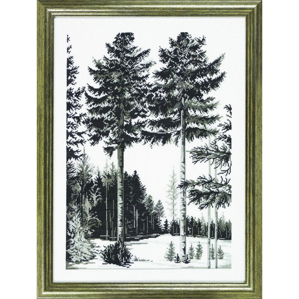 Forêt de Pins - Permin 70-3127 - Broderie point de croix - Kit Aïda sur www.la-brodeuse.com - Livraison offerte dès 65 € dachats.