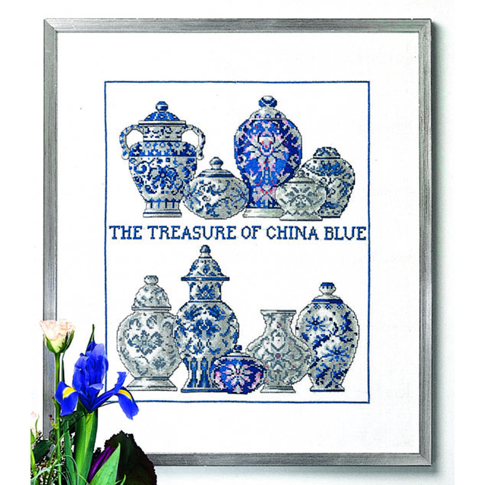 China blue - Permin 70-5482 - Kit broderie point de croix sur www.la-brodeuse.com