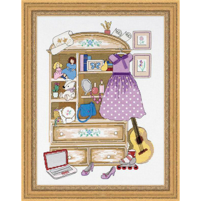 Armoire de fille - Riolis 1373 - Kit broderie point de croix en vente sur www.la-brodeuse.com