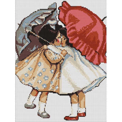 Kit broderie Luca-S B378 Les deux amies sur www.la-brodeuse.com