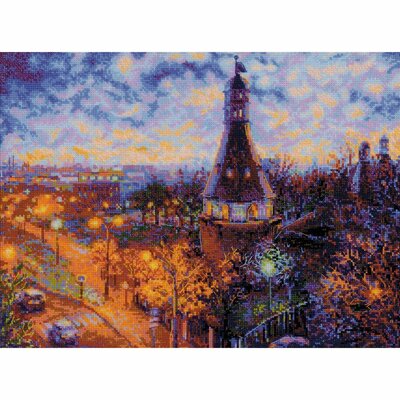 Riolis 1990 Moscou la nuit. Monastère Simonov kit point de croix 3