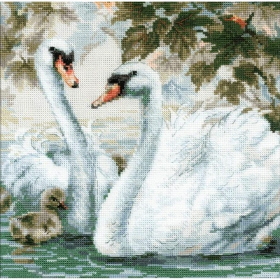 Riolis 1726 - kit point de croix compté - Cygnes blanc