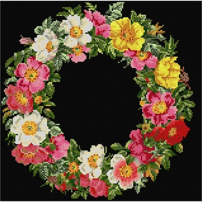 Thea Gouverneur 2073-05  kit point de croix compté  couronne de fleurs