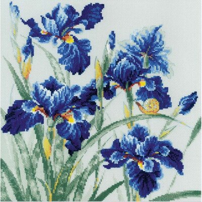 Riolis 2102 kit point de croix compté Iris bleus 2
