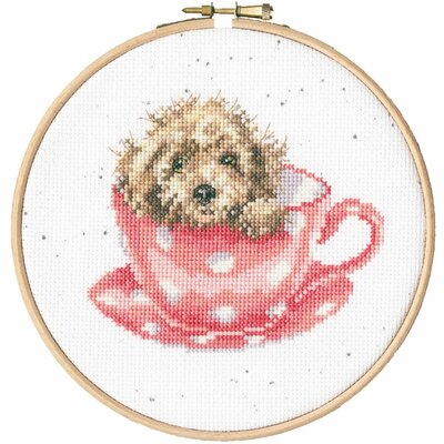 Bothy Threads XHD119 kit point de croix compté Chiot tasse de thé