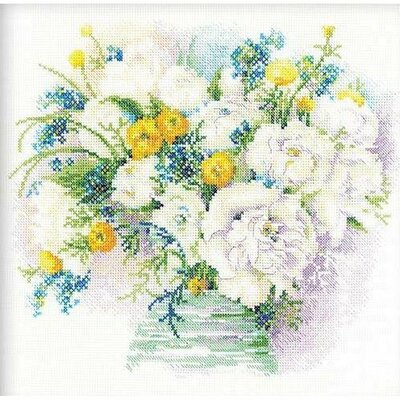 Riolis 1070 - kit point de croix compté - Aquarelle de Pivoines - 1