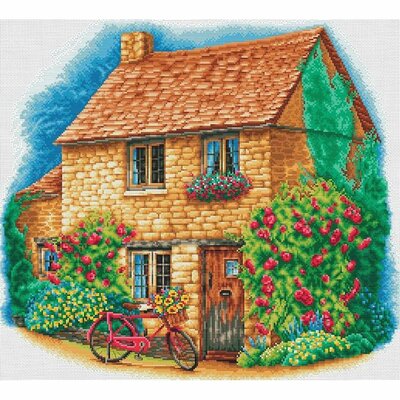 Dutch Stitch Brothers DSB010 kit point de croix compté Cottage et bicyclette