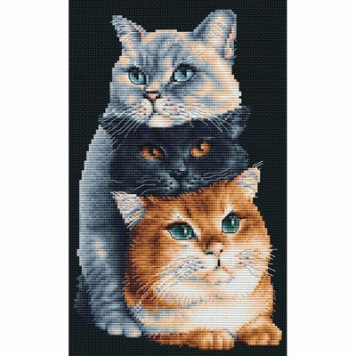 Dutch Stitch Brothers DSB015 kit point de croix compté Trois Chats