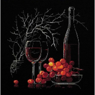 Riolis  1239  kit point croix compté  Nature morte raisins 1