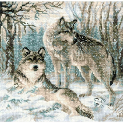 Riolis 1393  kit point de croix compté  loups  1