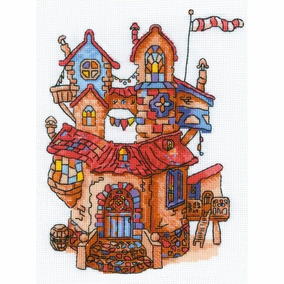 Riolis 1844  kit point croix compté  Château féerie