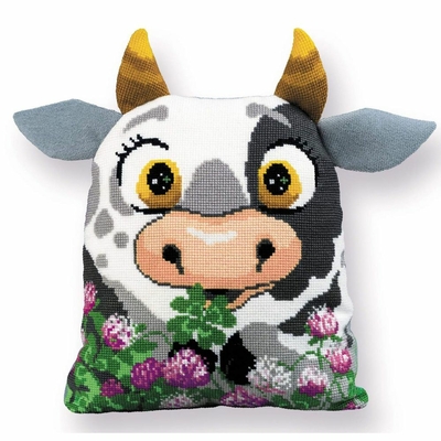 Riolis 1899  kit point de croix compté  coussin vache  2