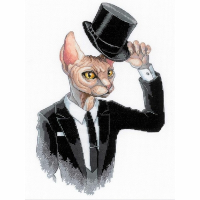 Riolis 1928  kit point de croix compté  le chat gentlemen