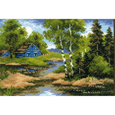 Riolis 1113  kit point croix  Paysage campagnard  1
