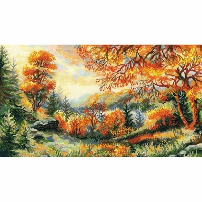 Riolis 1314  kit point croix compté  Automne flamboyant