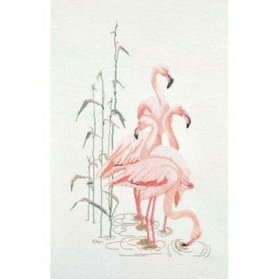 Thea Gouverneur 1070  kit point croix compté  Flamant rose