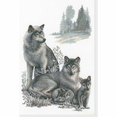 Riolis 100-021  kit point de croix compté  loups
