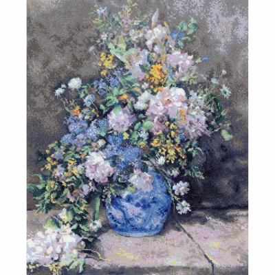 Riolis 2137  kit point croix  Bouquet printanier d'après Renoir  2