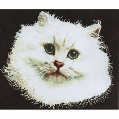 Thea Gouverneur 1045-05  kit point de croix  Chat Persan blanc