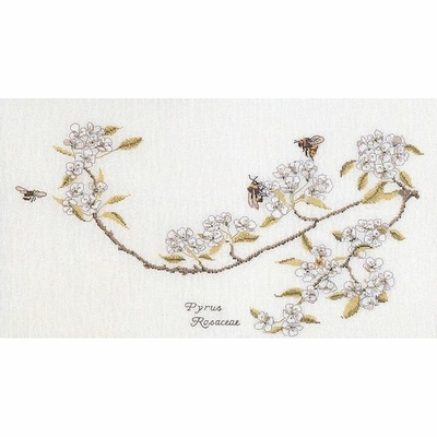 Thea Gouverneur 1047  kit point de croix compté  Fleurs de Pyrus  1