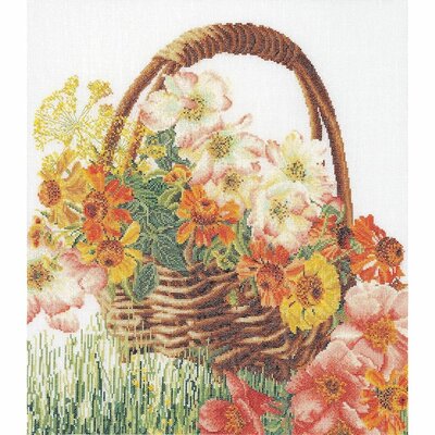 Thea Gouverneur 3064  kit point de croix  panier de fleurs