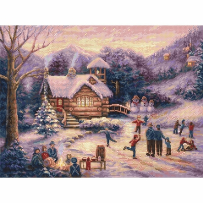 Letistitch 967  kit point de croix compté  Patinage au crépuscule