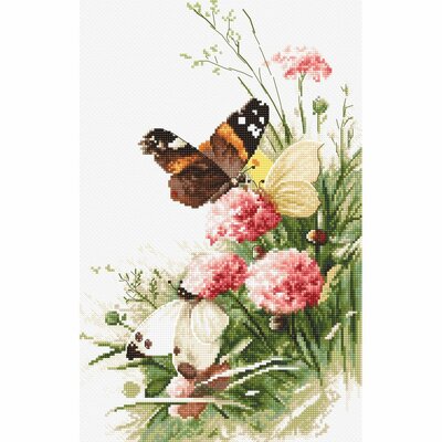 Letistitch 938  kit point de croix compté  Papillons et fleurs