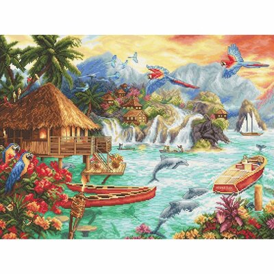 Letistitch 925  kit point de croix compté  La vie de l'île