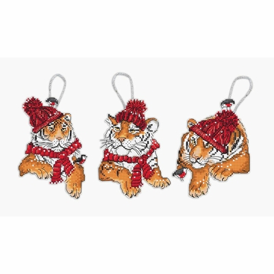 Letistitch 8017  kit point de croix compté  Tigre de Noêl