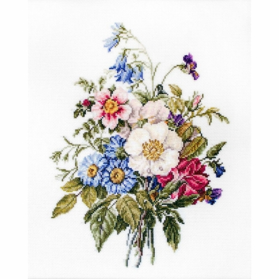 Luca-S BU4004  kit point de croix compté  Bouquet de fleurs