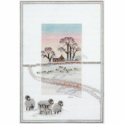 Bothy Threads MM6  Moutons enneigé  kit point croix