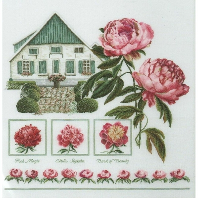 Thea Gouverneur 448  kit point croix  Farmer Peonies  5