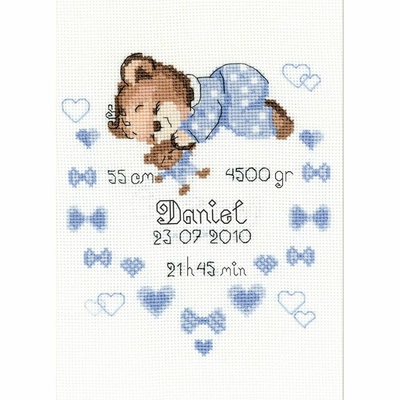 Riolis 1124  kit point de croix compté  tableau de naissance  1