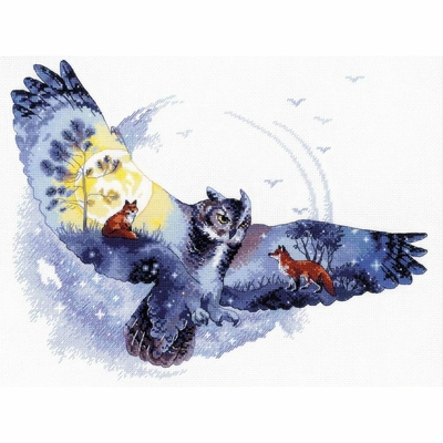 Riolis 1954  kit point de croix compté  Hibou