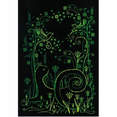 Riolis 2172  kit Blackwork  Chats Mélodie printanière  2
