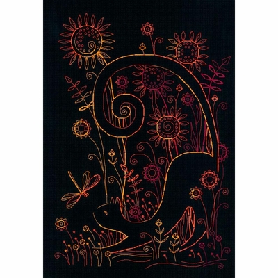 Riolis 2174  kit Blackwork  Chat d'été  2