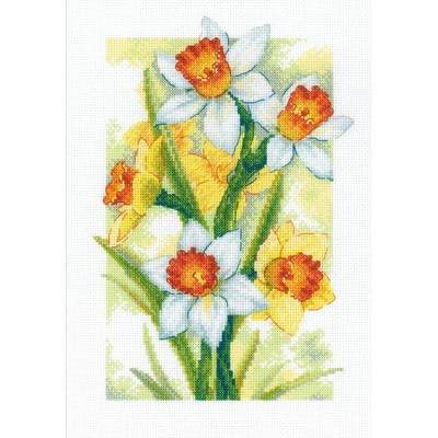 Riolis 2189  kit point croix  Lueur printanière Jonquilles  2