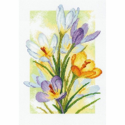 Riolis 2190  kit point croix  Lueur printanière Crocus  2