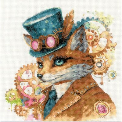 Riolis 2209  kit point croix  Renard Steampunk  2