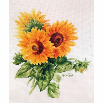 LanSvit  A009  kit point de croix compté  fleurs de tournesols