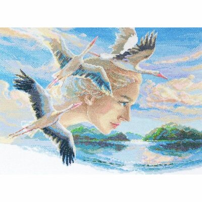 Aine  A1002  kit point croix compté Mére nature Sky